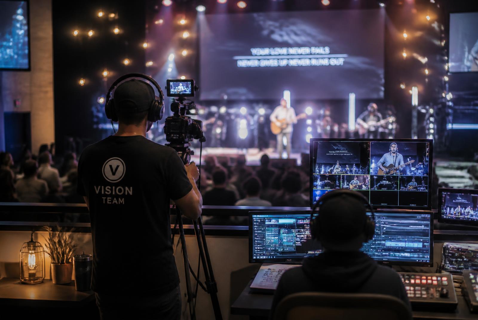 Scripture Church media team streaming a service
